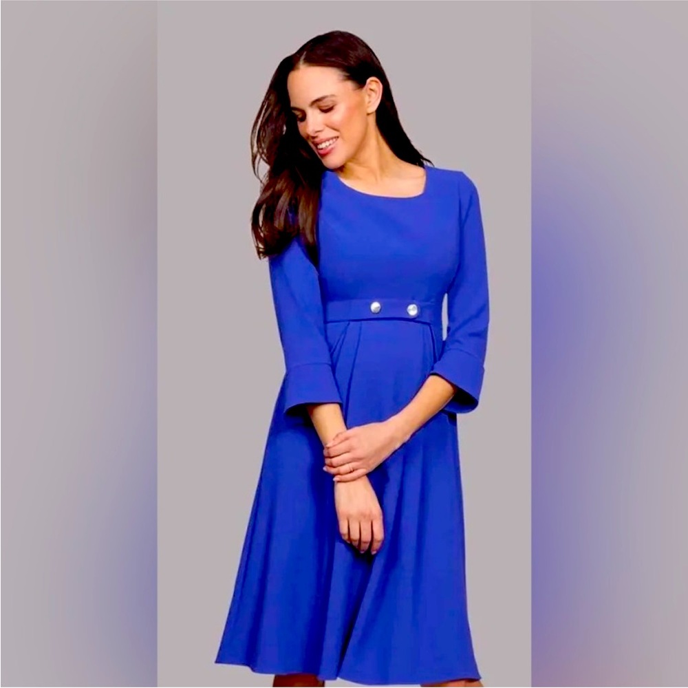 Seraphine royal blue tailored crepe dress